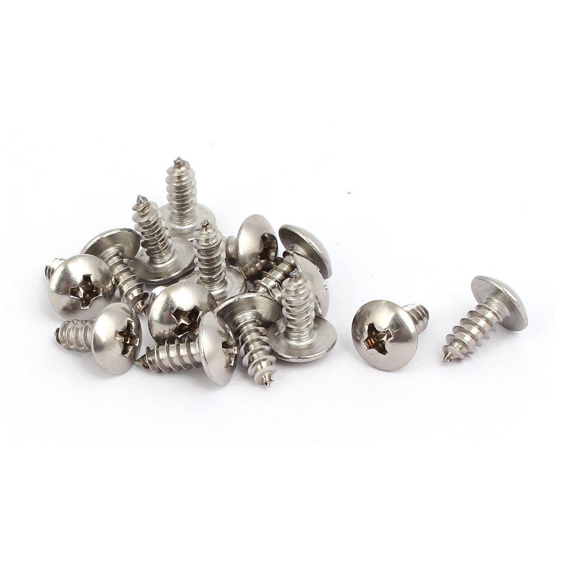 Sourcingmap M4x10mm Thread 316 Stainless Steel Truss Phillips Head Self Tapping Screw 15pcs