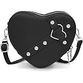 WisePoint Heart Shaped Bag, PU Leather Small Crossbody Bags Heart Shaped Crossbody Purse, Heart Purse Mini Crossbody Bag