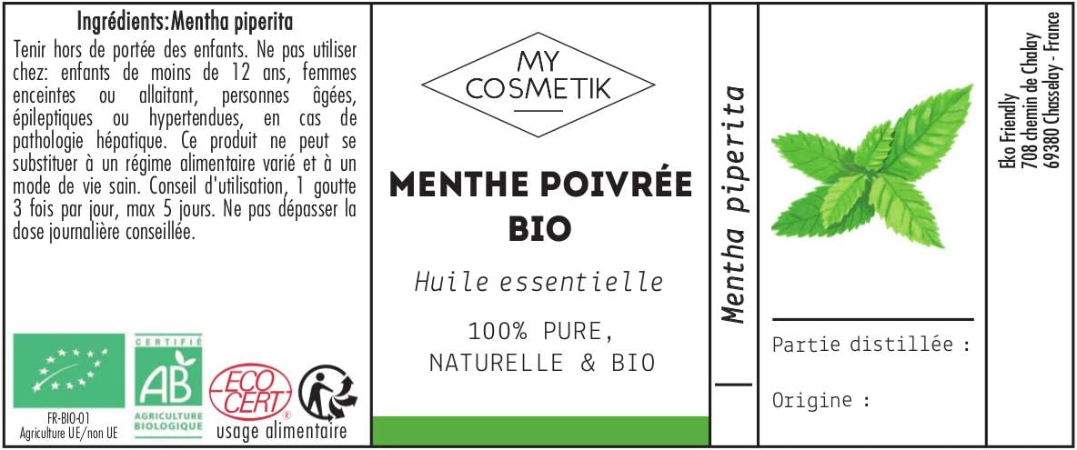 Essential Oil of Peppermint Organic - MyCosmetik - 10 ml - Image 3