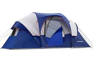 HG HIKERGARDEN 10 Person Camping Tent - Portable Easy Set Up Family Tent for Camp, Windproof Fabric Dome Tent Outdoor for Hiking, Backpacking, Traveling-14'x11'x74in(H)