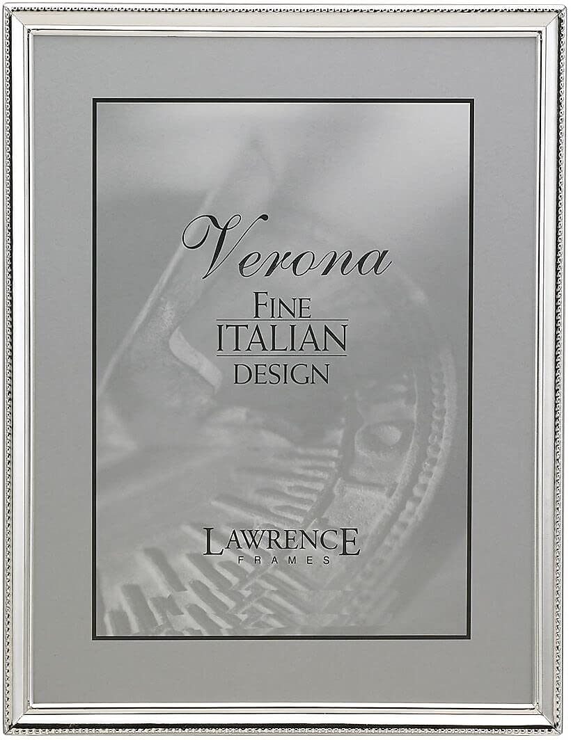 Lawrence Frames 11657 Polished Silver Plate 5x7 Picture Frame - Bead Border Design — image 1