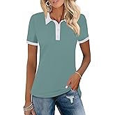 LOMON Womens Golf Polo Shirts Short Sleeve Collared Tops Lightweight Moisture Wicking Tennis Activewear S-XXL