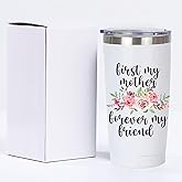 OHSunFLower2 Birthday Gifts for Mom from Daughter Son, Moms Christmas Gift for Birthday, Mother's Day, Gift for Mama, Mother, Thank You Mom Gifts, 20oz White Stainless Steel Tumbler Cup
