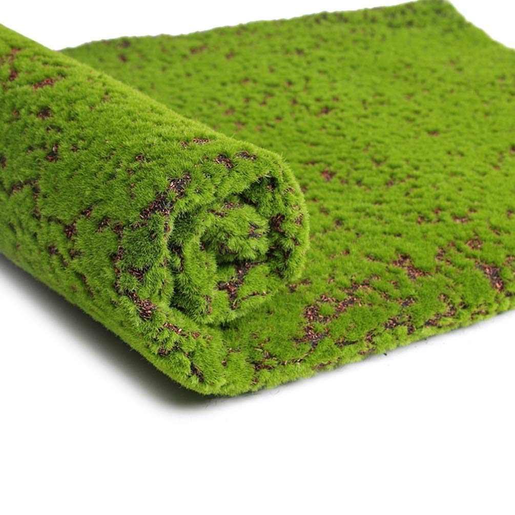 Moss Rug Artificial for Indoor Plant Pots Fake Grass Turf Balls Aquarium Mat Tiles Rocks Wall Panel Faux Bark Decor Carpet Soft Home Decoration Garden Pot Lawns Outdoor Green Indoors