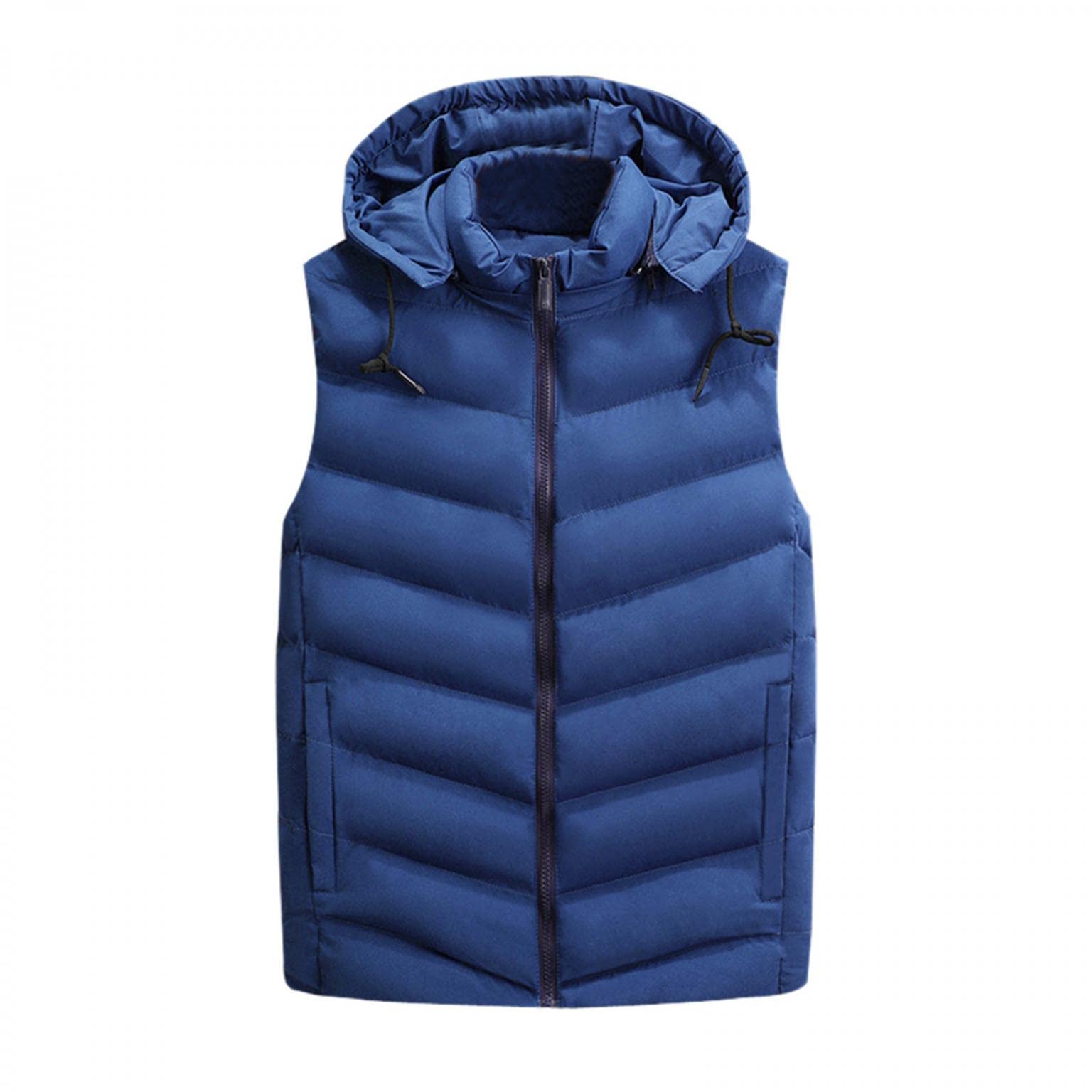 QWENTMTNTY Mens Outerwear Puffer Vests Casual