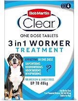 Bob Martin Clear 3-in-1 Wormer for Dogs (4 Tablets) Small to 40kg