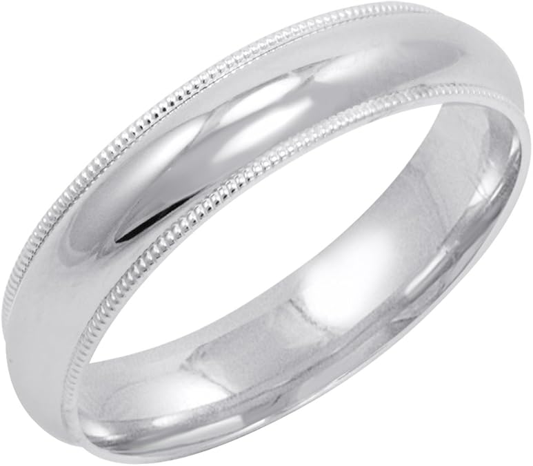 Men�s 10K Yellow or White Gold 5mm Comfort Fit Milgrain
