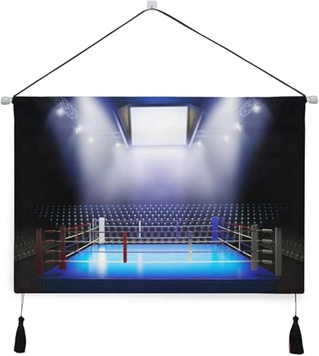 Amazon Co Jp Rosecny タペストリー 壁掛け布 プロボクシングリング照明ボイドスクエアサークル賞アリーナ背景スポーツテーマ ベッドルームリビングルームの壁アートデコレーションホーム装飾 ホーム キッチン