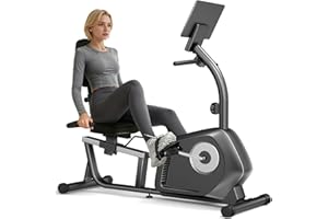 CURSOR FITNESS Recumbent Exercise Bike, Stationary Bikes for Home with Adjustable Seat, 16-Level Magnetic Resistance Recumbent Exercise Bike for Home Gym Cardio Workout Training