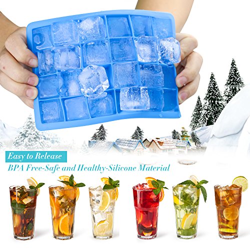 TedGem Silikon Eiswürfelform, 3 Stück Eiswürfel Silikonformen, Eiswürfelbereiter Ice Tray Ice Cube 24 Fach Eiswürfel Box… – Bild 3
