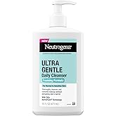 Neutrogena Ultra Gentle Foaming Facial Cleanser, Fragrance Free Hydrating Face Wash for Sensitive Skin, Daily Non Over Drying Makeup Remover, Hypoallergenic, Soap & Dye Free, Non-Comedogenic, 16 Fl Oz