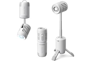 JISULIFE Outdoor Fan Ultra 1, 10-Speed Foldable, 13500mAh Battery Operated Rechargeable, Portable Tent Ceiling with Power Bank, Flashlight, Ideal for Travel, Camping, Fishing, Gifts - Grey