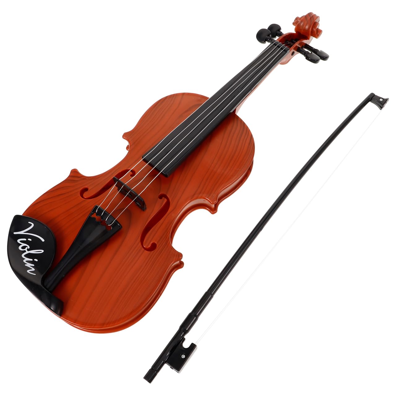 TOYANDONA 1 Set Kids Toy Violin with Adjustable Strings and Bow, Plastic Violin Kids Ukulele Realistic Looking Instrument for Learning Classical Music
