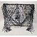 Lace Hollow Hook Floral Women Long Scarf Wrap Ladies Shawl Girls Large Silk Scarves Black