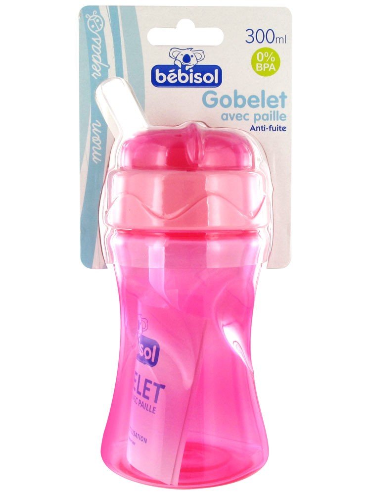 Estiloss Com Bebisol Gobelet Avec Paille 300 Ml Rose Bebe Puericulture Le Repas De Bebe