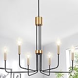 LXWNYY Modern Black and Gold Chandelier,6-Light