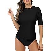Bonneuitbebe Womens Rash Guard UPF 50+ Half Sleeve Swim Shirt UV Sun Protection Water Shirts for Swimwear