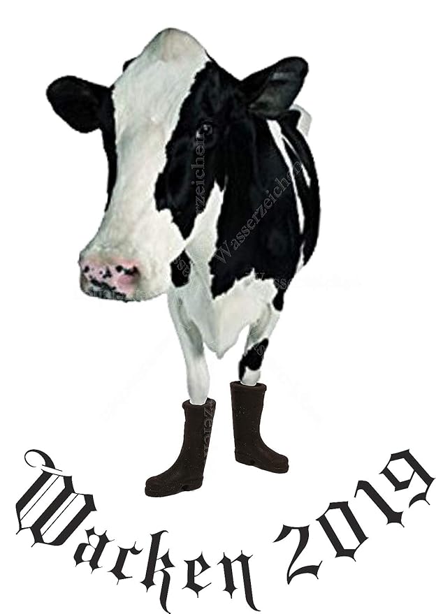 Sticker-Designs 30cm! Aufkleber-Folie Wetterfest Made IN Germany Kuh Gummistiefel Wacken 2019 Metal W30-UV&Waschanlagenfest-A