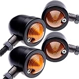 4x Custom Black Anodized Billet Aluminum Bullet Shape Panhead Turn Signal Light Mounting For Aprilia BMW Ducati Harley Honda Kawasaki Suzuki Yamaha