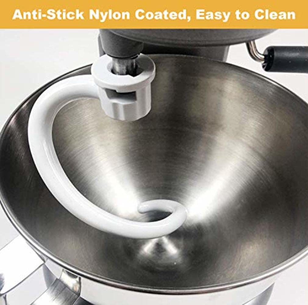 KitchenAid Spiral Dough Hook – Kitchen Aid dough hook attachment for Stand Mixer, Fits 5.5-6 Quart Bowl-Lift Stand Mixers Compatible with Models KV25H0X, KV25G8X, KP26M1X and more.