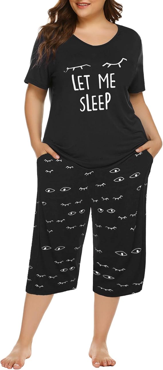 Tongmingyun plus size cotton pajamas capris pants set striped for women