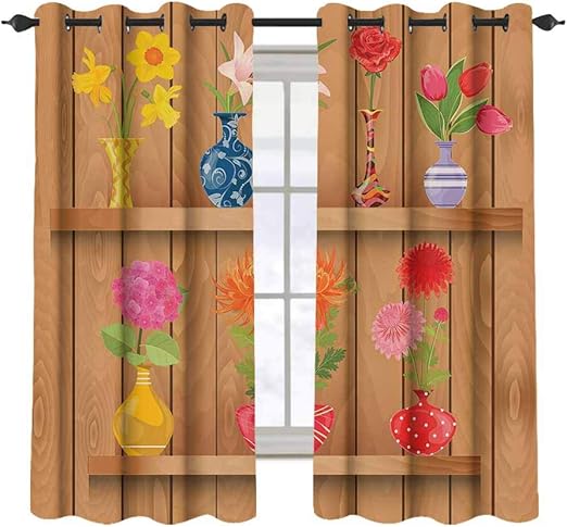 Daffodil 2 pcs 42x36" Blackout Drapes,Glass