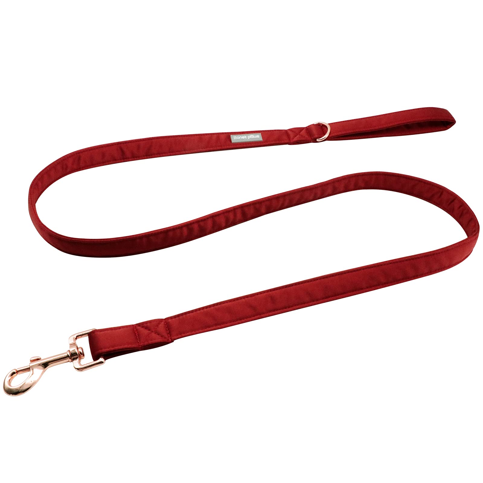 Lionet Paws Dog Leash - Silk Red Leash for Small Medium Large Dogs Matching Collar for Girl and Boy