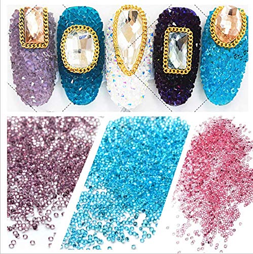 5000Pcs Ultra Mini 2.4mm Small Swarovski Diamond DIY Glass Rhinestones Iridescent Crystals Long Lasting AB Shine for Nail Art Phone DIY Crafts& Nail Beauty Makeup Decoration(UV Glue Needed) - Thumbnail 3
