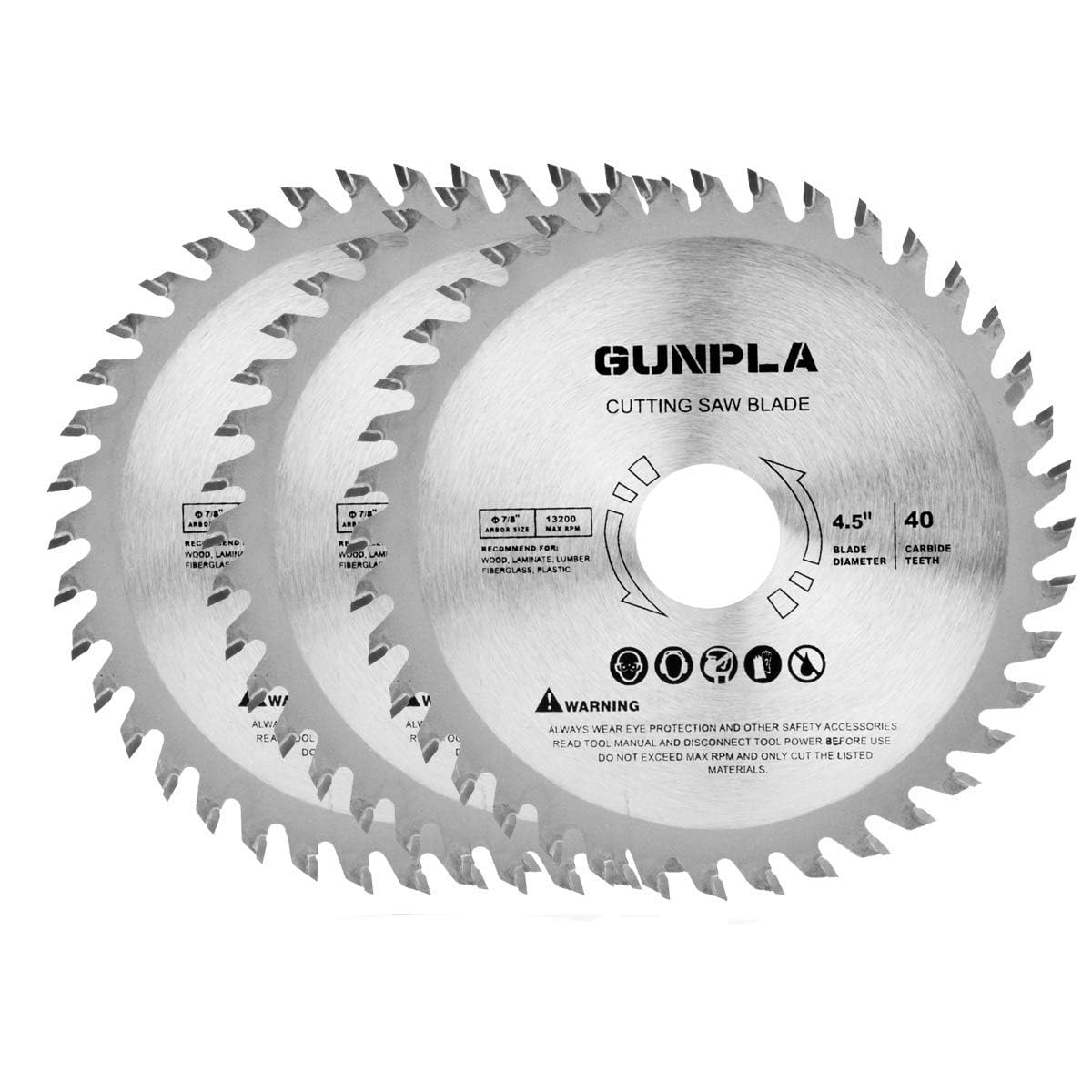 Gunpla 3 Pieces 115mm Circular Saw Blade TCT Wood Cutter Alloy Steel 40 Teeth Carbide Finishing Saws for Woodworking Wood Saw 7/8 inch Arbor 22.23mm