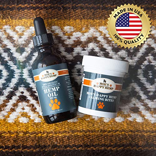 Organic Hemp Oil for Dogs with Calming Treats Dog Anxiety Relief and