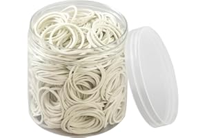 ZZJMCH 600Pcs 1inch Small Rubber Bands Stretchable Rubber Elastics Bands General Purpose Elastic Stretchable Bands Sturdy Rubber Bands for Home, Office, School, Stationery Supplies (White)