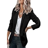 FLITAY Womens Solid Color Lightweight Blazer Long Sleeve Single Breasted Jacket Coat