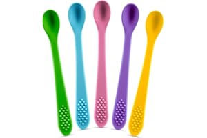 SPERRIC Baby Spoons First Stage Silicone Baby Spoon – Self Feeding Baby Utensils – Infant Spoons First Stage Baby Feeding Spoon - Soft & Gentle on Gums - BPA Free Silicone Baby Spoons Set