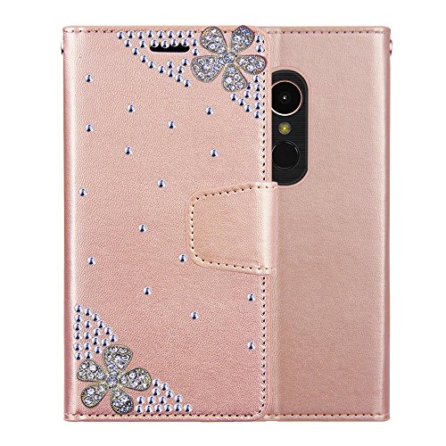 LG Stylus 4, Stylo 4 [El Lumiere Treasure Wallet Case] Multi-Card Slot Wallet Case [Drop Protection] Premium Leather [Kickstand Feature] (T-Flower Rosegold) - Thumbnail 2