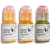 Perma Blend Corrector Mini Set | Vegan Formula Pigment, Professional Tattooing Supplies, Includes Olive, Pumpkin, and Golden with Titanium Dioxide