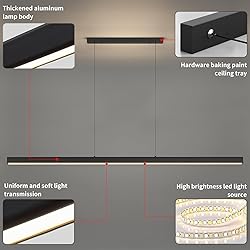 70" LED Linear Pendant Light Fixtures, 25W Dimmable