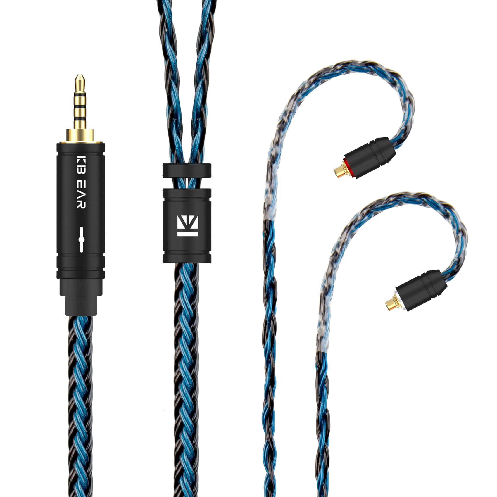KINBOOFI MMCX 2M Long Headphone Cable,KBEAR ST16 Plus Earphone Cable Replacement Earphone Wire Cable,Improve Comfortable Wearing Replacement Cable for FILO FH3(MMCX 2.5mm Audio Jack, Black-Blue)