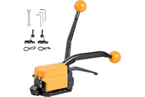 VEVOR Banding Strapping Kit, Heavy Duty A3 Steel Banding Sealer Tool with Adjustable Width, Manual Metal Pallet Packaging Str
