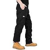 BOCOMAL FR Cargo Pants for Winter Modacrylic Cotton Fleece Lined Strecth Ripstop Fire/Water/Stain Resistant Work Outwear