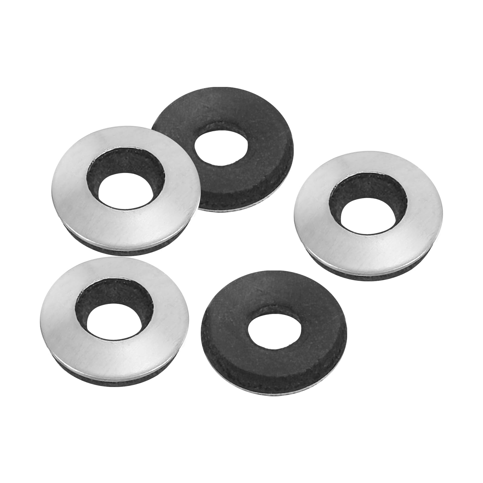 PATIKIL 304 Stainless Steel EPDM Bonded Sealing Washers, 100 Pieces 3/16"x9/16" Neoprene Rubber Washers Bonded Sealing Gasket for Marine Roof Bolt Supply (#10)