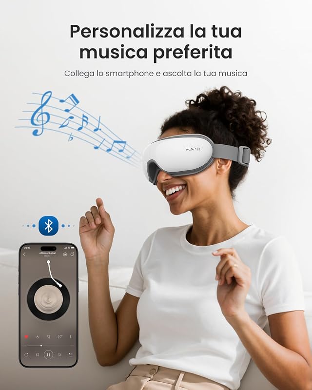 Massaggiatore per occhi con calore, maschera oculare riscaldata