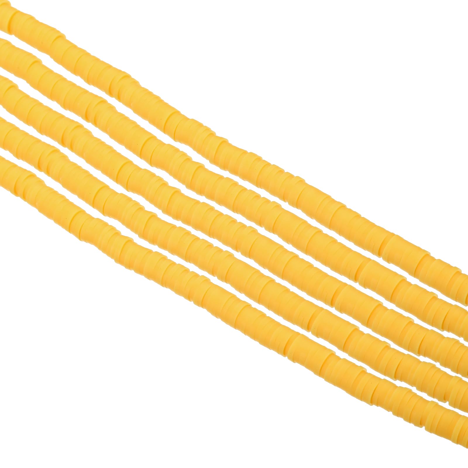 PATIKIL 6mm Polymer Clay Beads Spacer, 1750Pcs 5 Strands Round Flat Handmade Bead Spacer for Craft Home Decor Chain Bracelets Jewelry Making, Orange