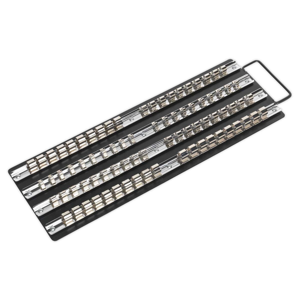Sealey Ak271B Socket Rail Tray Black 1/4 3/8 and 1/2Sq Drive