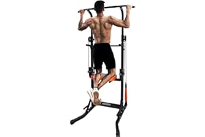 ONETWOFIT Power Tower Pull Up Bar Station Assistive Trainer, Multi-Function Adjustable Height Dip Station for Home Gym Workout, Strength Training Fitness Equipment, Pull Up Stand 360LBS