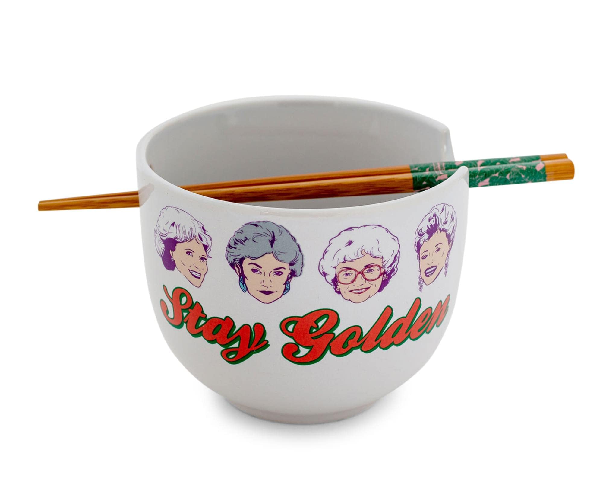 Silver Buffalo The Golden Girls Stay Golden 20-Ounce Ceramic Ramen Bowl and Chopstick Set