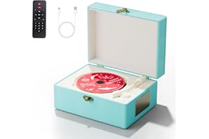 Yintiny Blue Time Music Box CD Player with Speaker for Home Decoration