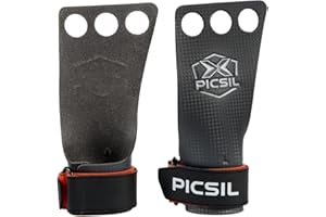 PICSIL RX Grips - Carbon Hand Grips for Cross Training, Gymnastics, and Weightlifting - Unisex Design for Protection Against Blisters and Improved Mobility During Workouts and WODs