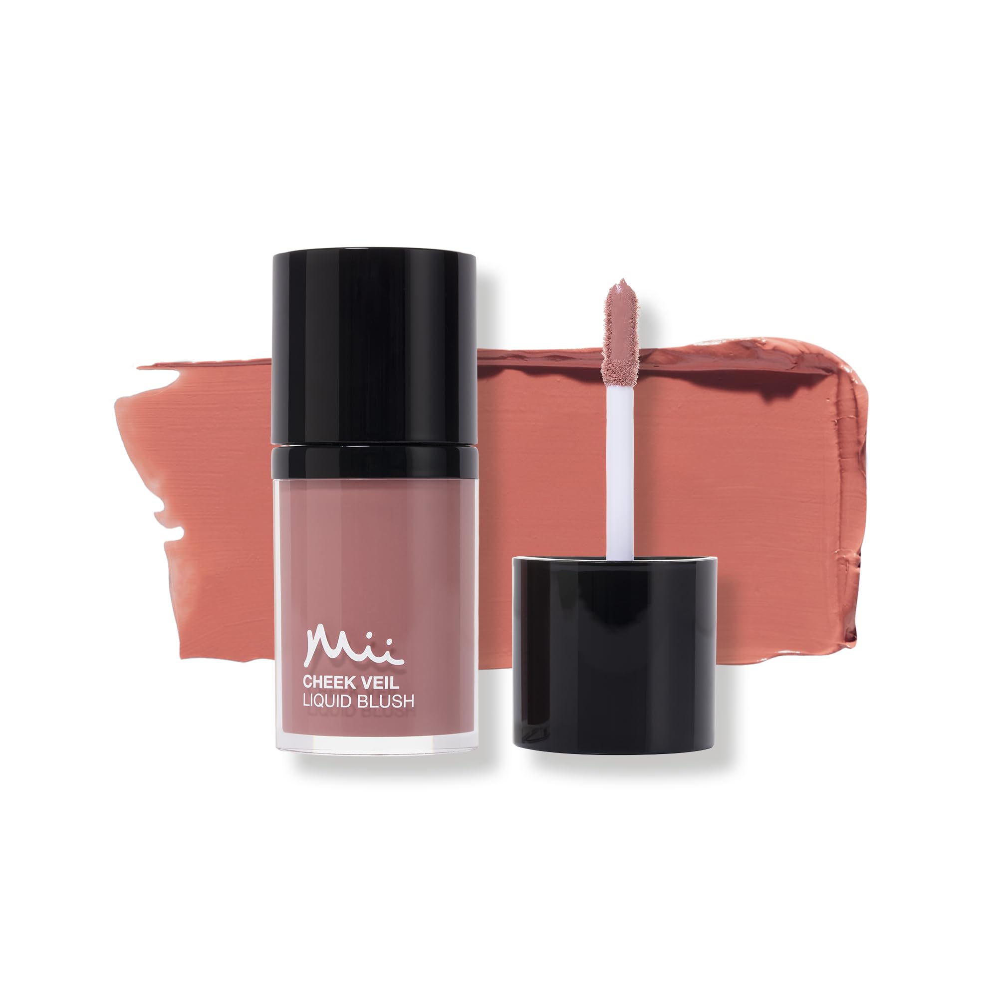Mii Cosmetics Cheek Veil Liquid Blush | Weightless Liquid Blusher for Cheeks | Brightens with a Natural, Healthy Glow | Buildable & Blendable Makeup Blush | Nude Rose | Splendour | 7ml
