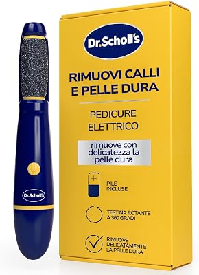Dr. Scholl’s Lima Piedi Elettrica Rimuovi Calli - Pedicure Professionale, Rimuove Pelle Dura e Callosità, Piedi Lisci e Morbidi in Secondi, Delicata, da Viaggio, Batterie AAA Incluse