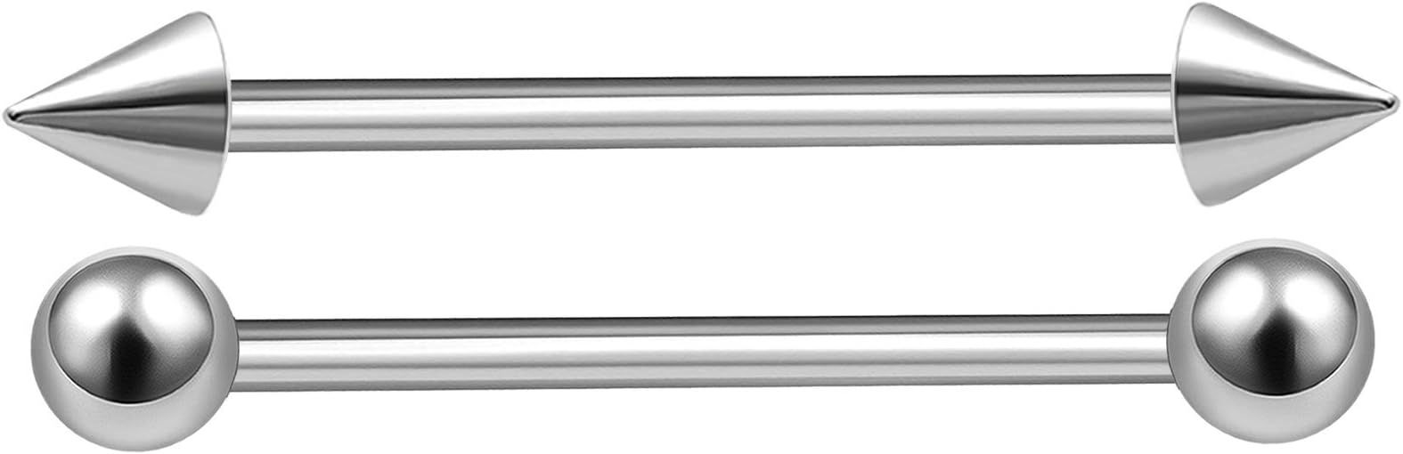 2Pcs Surgical Steel 20g Earring Barbell Stud Piercing Jewelry Eyebrow Daith Cartilage Tragus Helix 3mm Ball Cone More Choices